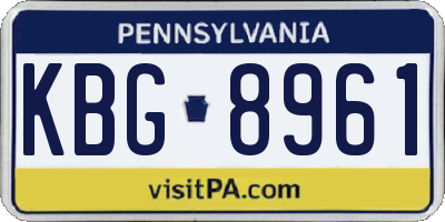 PA license plate KBG8961