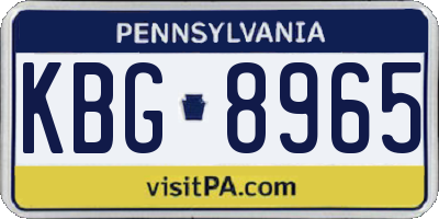 PA license plate KBG8965