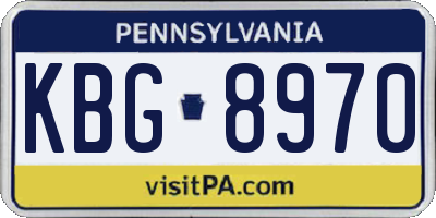 PA license plate KBG8970