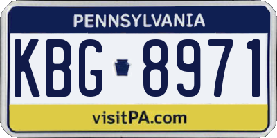 PA license plate KBG8971