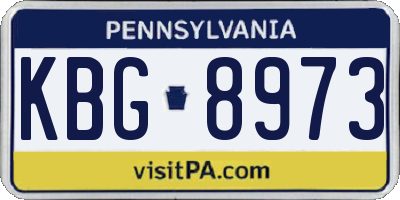 PA license plate KBG8973