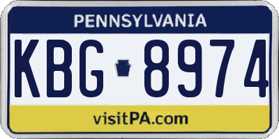 PA license plate KBG8974
