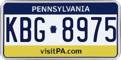 PA license plate KBG8975