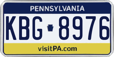 PA license plate KBG8976