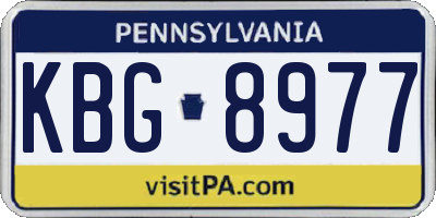 PA license plate KBG8977