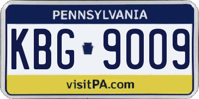 PA license plate KBG9009