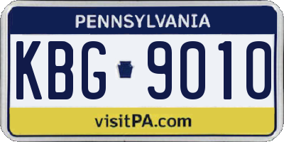 PA license plate KBG9010