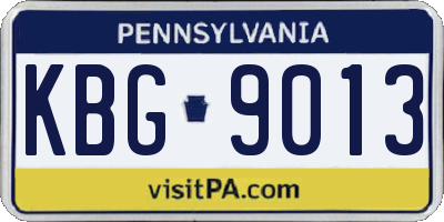 PA license plate KBG9013
