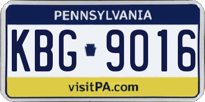 PA license plate KBG9016