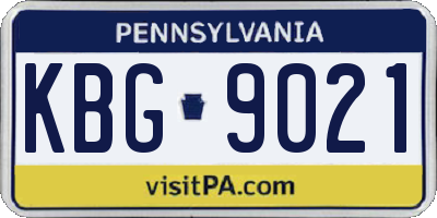 PA license plate KBG9021