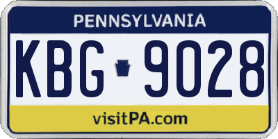 PA license plate KBG9028