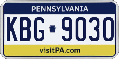 PA license plate KBG9030