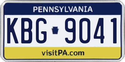 PA license plate KBG9041