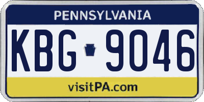 PA license plate KBG9046