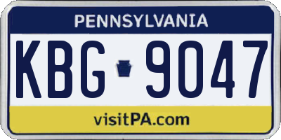PA license plate KBG9047