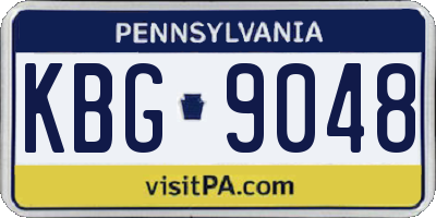 PA license plate KBG9048