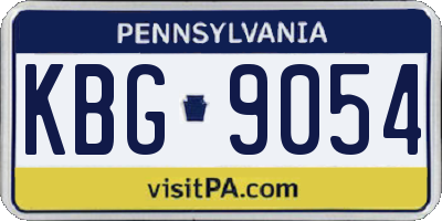PA license plate KBG9054