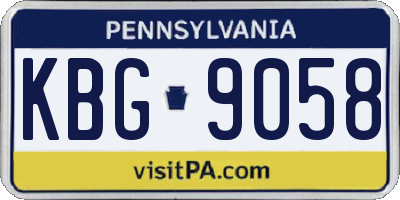 PA license plate KBG9058