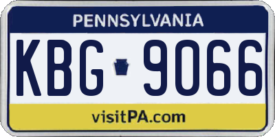 PA license plate KBG9066