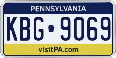 PA license plate KBG9069