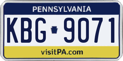 PA license plate KBG9071