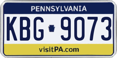 PA license plate KBG9073