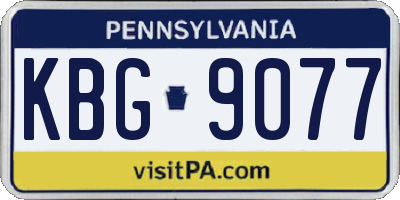 PA license plate KBG9077
