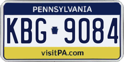 PA license plate KBG9084