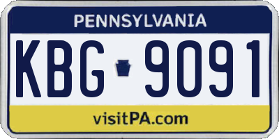 PA license plate KBG9091