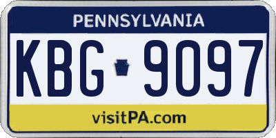 PA license plate KBG9097
