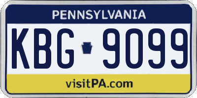 PA license plate KBG9099