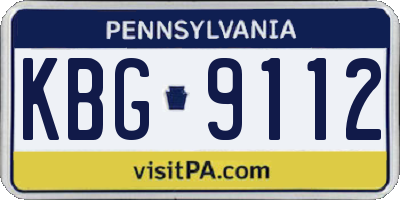 PA license plate KBG9112