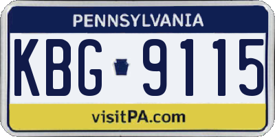 PA license plate KBG9115