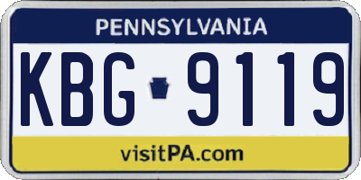 PA license plate KBG9119