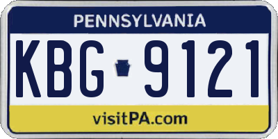 PA license plate KBG9121