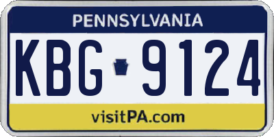 PA license plate KBG9124