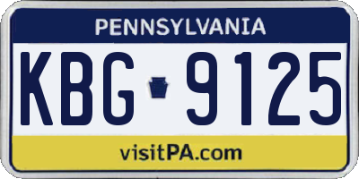 PA license plate KBG9125