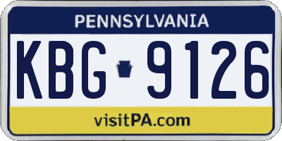 PA license plate KBG9126