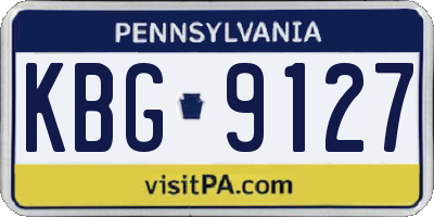 PA license plate KBG9127