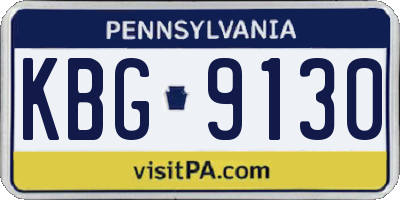 PA license plate KBG9130