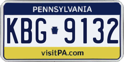 PA license plate KBG9132