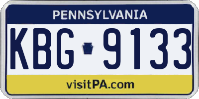 PA license plate KBG9133