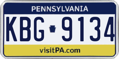 PA license plate KBG9134