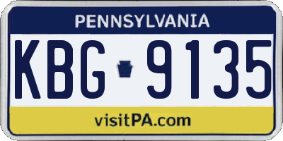 PA license plate KBG9135