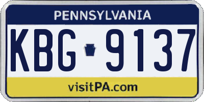 PA license plate KBG9137