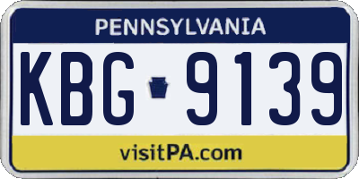 PA license plate KBG9139
