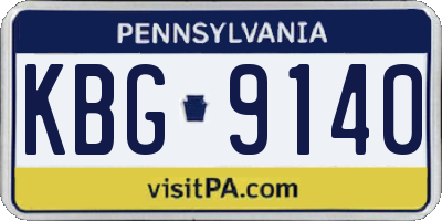 PA license plate KBG9140