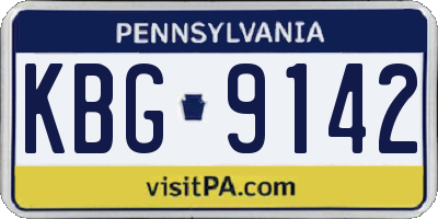 PA license plate KBG9142