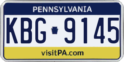 PA license plate KBG9145