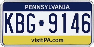PA license plate KBG9146
